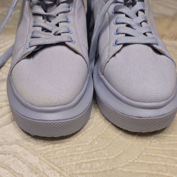 ASOS Light Blue Platform Sneakers Classic Low-Top Design - Picture 10 of 12